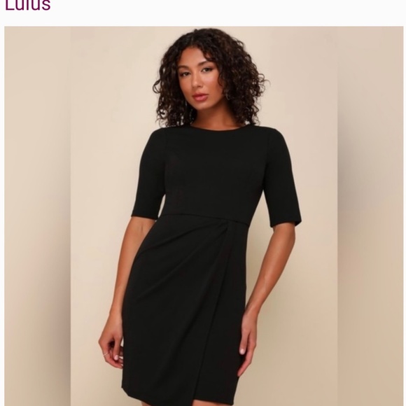 Lulus Westwood Black Half Sleeve Sheath Dress size Large - Picture 2 of 4